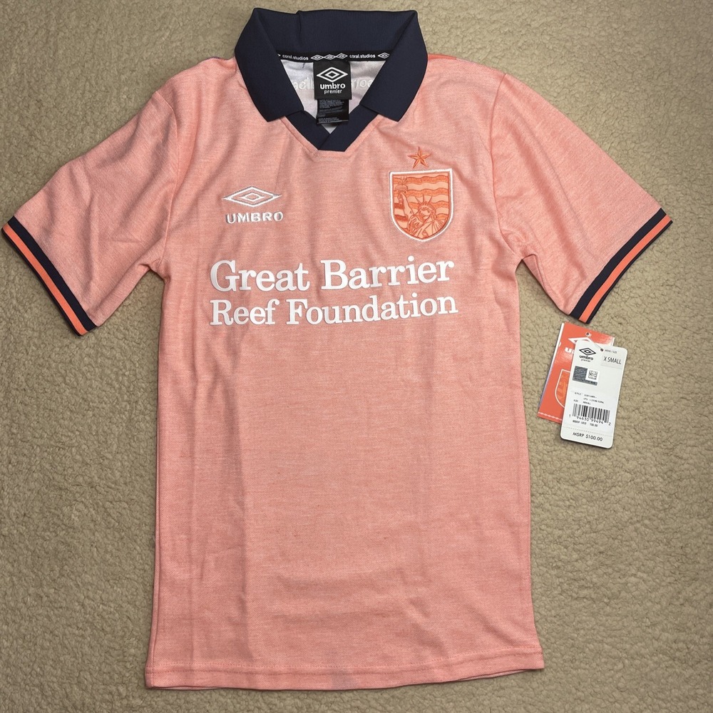 Umbro Men's Coral Studios Great Barrier Reef Foundation Soccer Jersey‎ Size XS